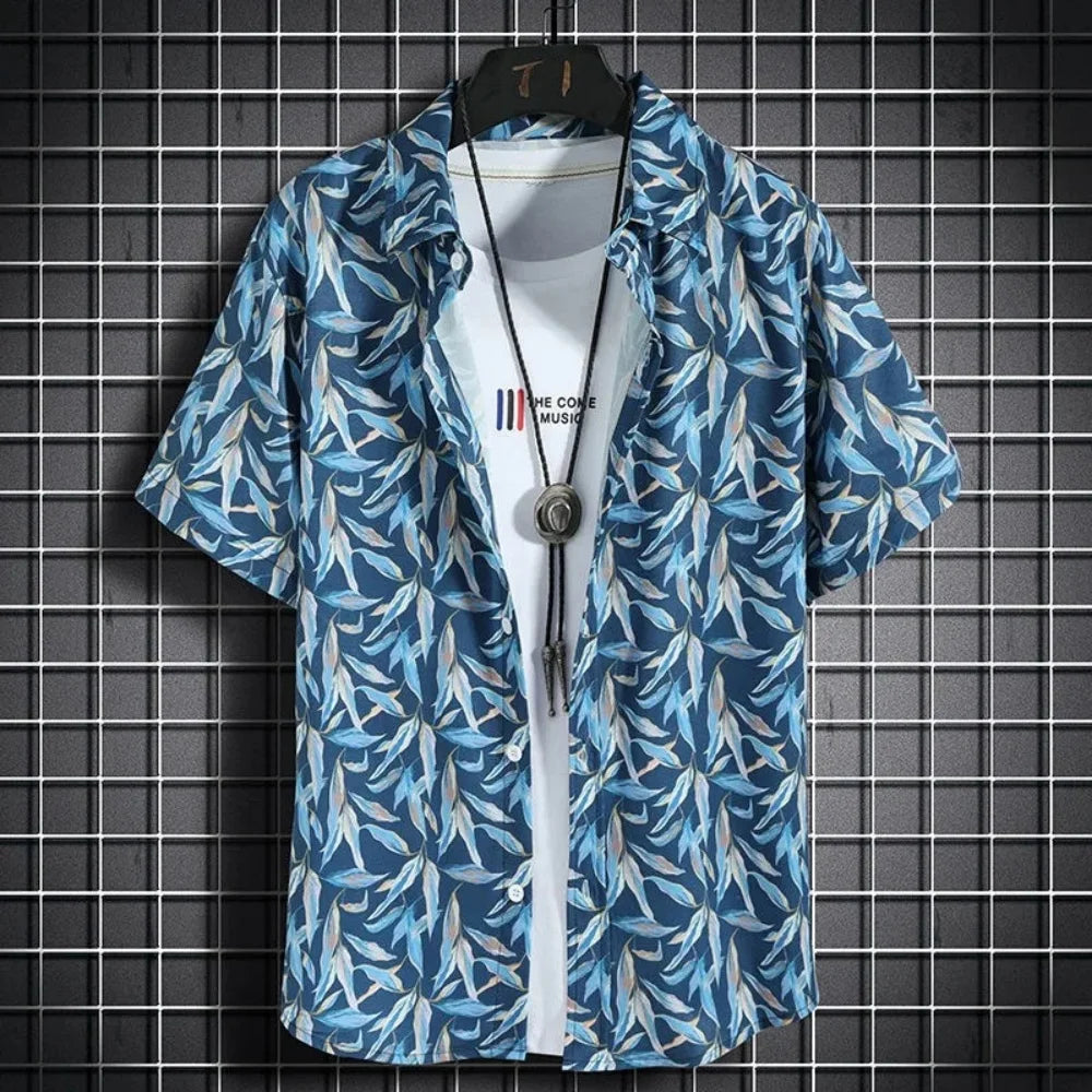 Hawaiian Shirt Boy Summer New Floral 3D Printed Blouse Casual Vacation Beach Loose Boy Shirt Outdoor Comfortable Children's Tops