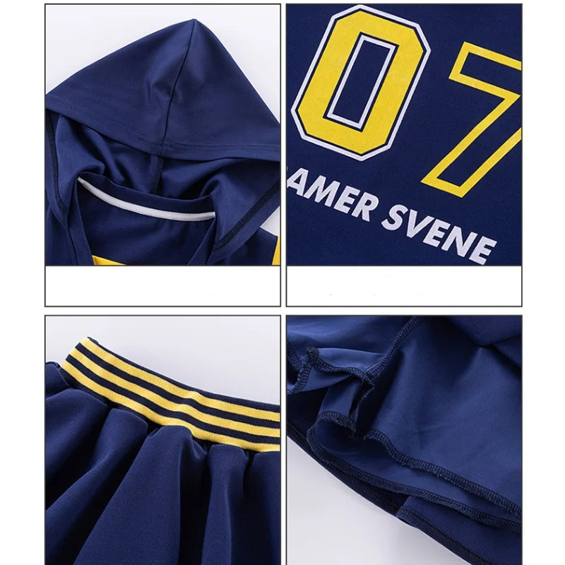 Girls Clothes Set Kids Two Pieces Suits Child Sporty Style Tee+Shorts Sets Tween Girls Clothes Set With Number Design Size 4-14Y