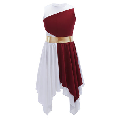 Girls Lyrical Dance Dress Kid Celebration of Spirit Church Dress Children Dancewear Stage Performance Wordhip Liturgical Costume