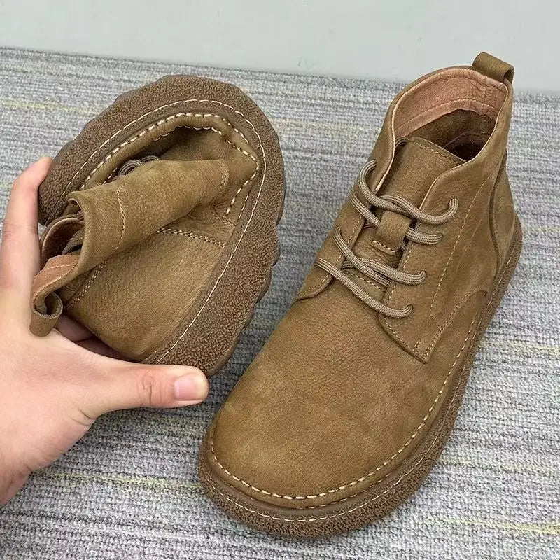 Men's boots fashionable new casual high top shoes comfortable classic British style small leather shoes outdoor leather boots