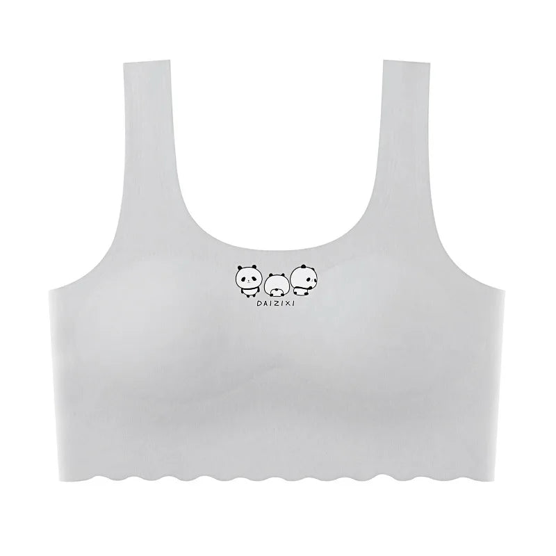 Teenage Girls' ice Silk Seamless Bra  Comfortable Underwear For Junior And High School Girls Undergarment For Girls In Puberty