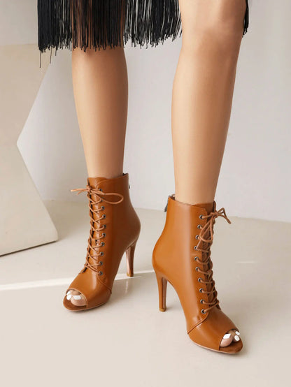 Women's Fashion Summer Party Outdoor Boots Sexy stilettos High Heels Women Latin dance heels shoes Black For Ballroom