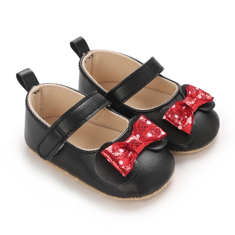 Baby Girl Cute Bow Shoes Spring Autumn Toddlers Prewalkers White Cotton Baptism Shoes Infant Soft Bottom First Walkers 0-18M