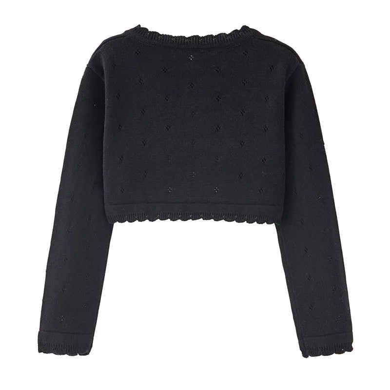 0-10yrs White Girls Cardigans Sweater Jacket Kids Girl Coat for 1 2 3 4 5 6 Years Old Outcoat Shawl Girls Clothing