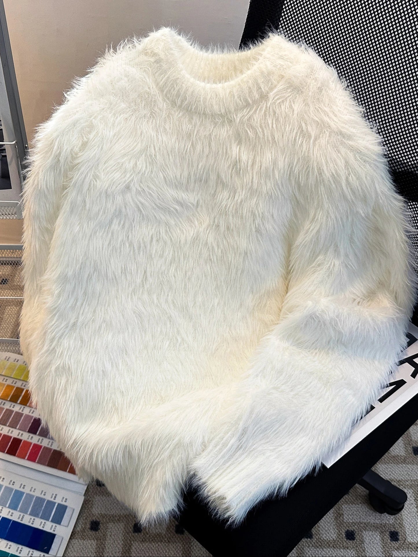 Men's Heavyweight Mink Sweater Loose Fit Thick Warm Knitted Pure Color Casual Autumn Winter Clothing Soft Long Sleeve round Neck