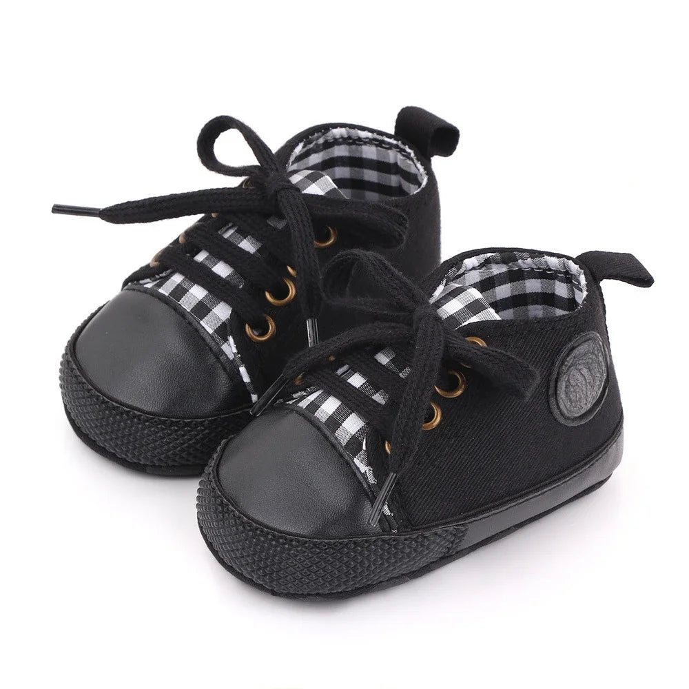 Baby Boys Shoes Canvas Sports Sneakers Casual Spring Soft Sole Anti-Slip Toddler Girls First Walkers Crib Shoes 0-18Months