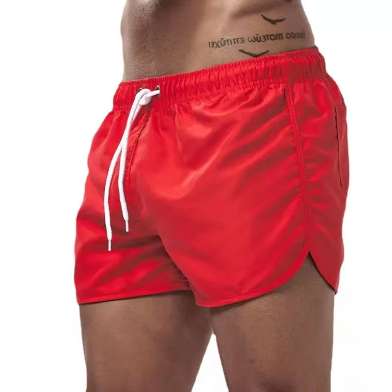Summer Men's Swimwear Bear Printed Shorts Brand Beachwear Sexy Swim Trunks Men Swimsuit Low Waist Breathable Beach Surfing