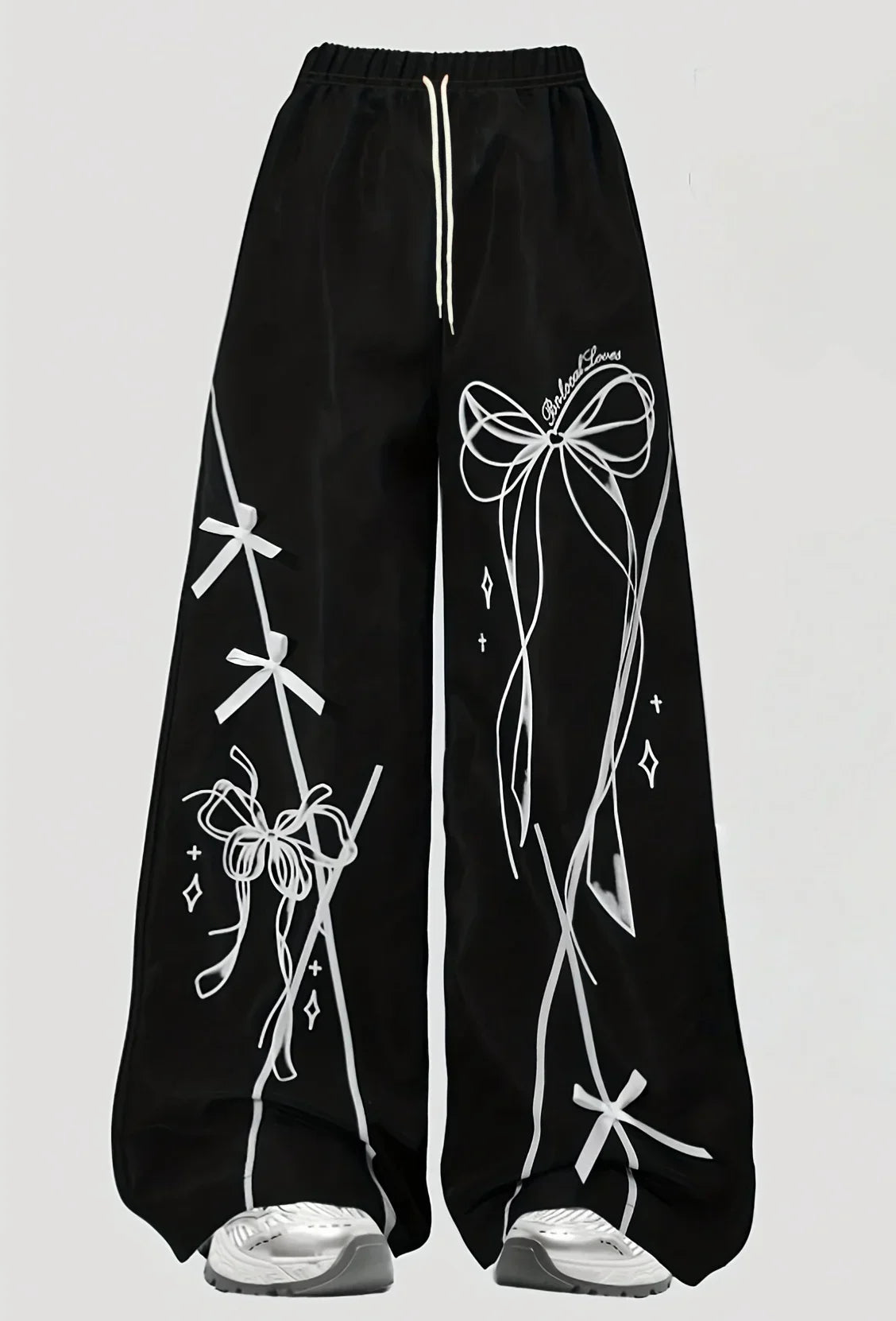 Teen Girls Tracksuit Set Autumn Spring Bow T-Shirt Crop Top Long Wide Leg Pant Kid's Clothing Letter Print Casual Outfit
