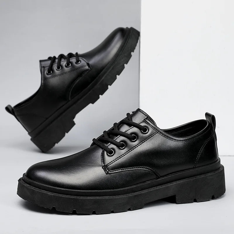 2026 Men's Fashion Leather Dress Shoes Casual Formal Dress Oxfords Wedding Flats Soft Breathable Walking Office Sneakers Shoes