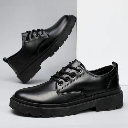 2026 Men's Fashion Leather Dress Shoes Casual Formal Dress Oxfords Wedding Flats Soft Breathable Walking Office Sneakers Shoes