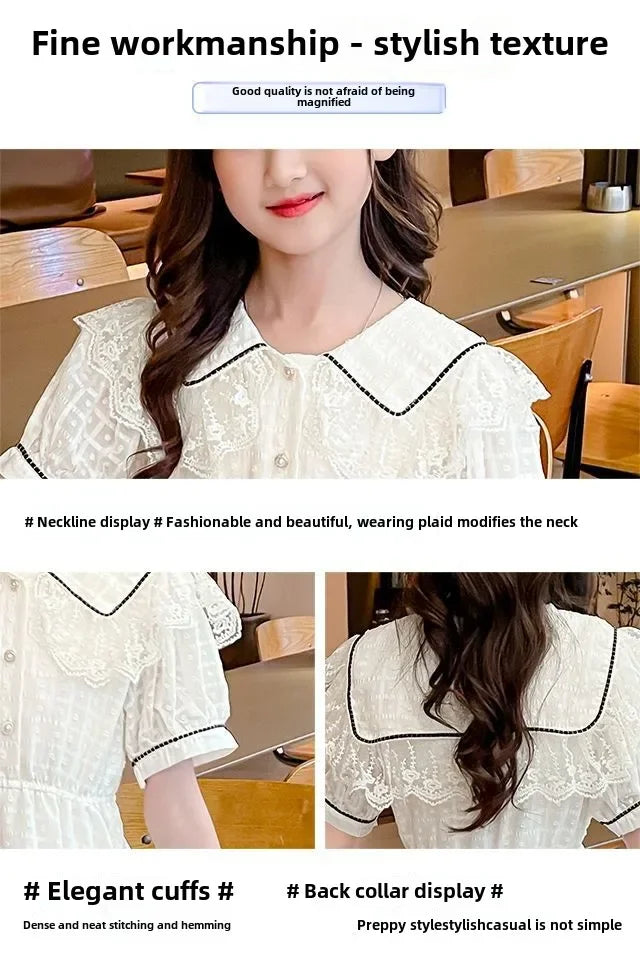 Girls' Dress 2025 Summer New Style Little Girl Princess Dress Stylish Children's Summer Dress