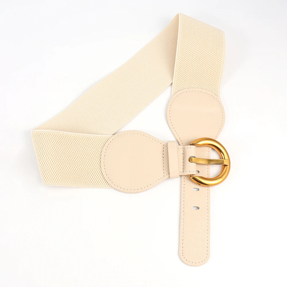 Women Belts PU Leather Corset Belt Female Metal Buckle Belts for Ladies Leisure Dress Jeans Wide Waistband