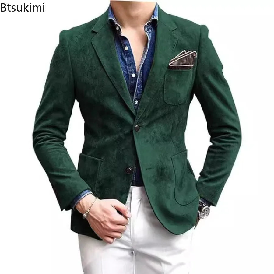 2026 Men's Coats Wool Suit Blends Wool Open Stitch Turn Down Collar Splice Single Breasted Punk Autumn Winter Jackets Streetwear