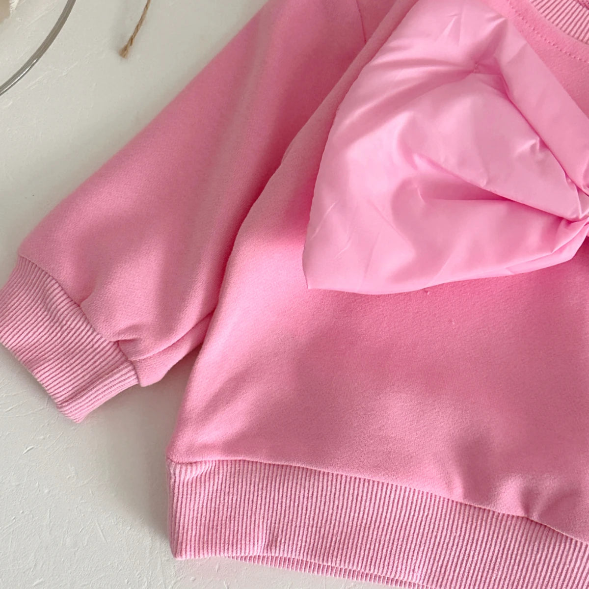 Baby Clothing Sets Autumn Cotton Casual 2 PCS Baby Girl Clothes Three Dimensional Large Bow Top+Pants 1-3 Y