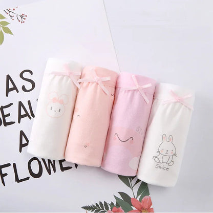 4 Pcs/Lot Girls Underwear Soft Cotton Panties Girls Teens Underpants Baby Girl Kids Children's Triangle Shorts 3-16 Years Old