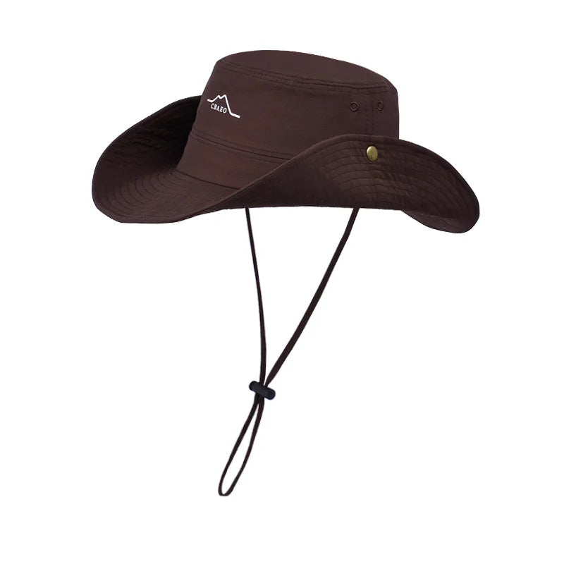 Waterproof and quick-drying summer wide-brimmed sun-protective hats for men and women, outdoor hiking and fishing sun hats