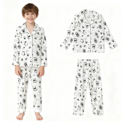 Soft Cotton Pajamas for Girls Cartoon Animal Print Pyjama Sets Children's Pijamas Sleepwear Suit Kid Long Sleeve Loungewear