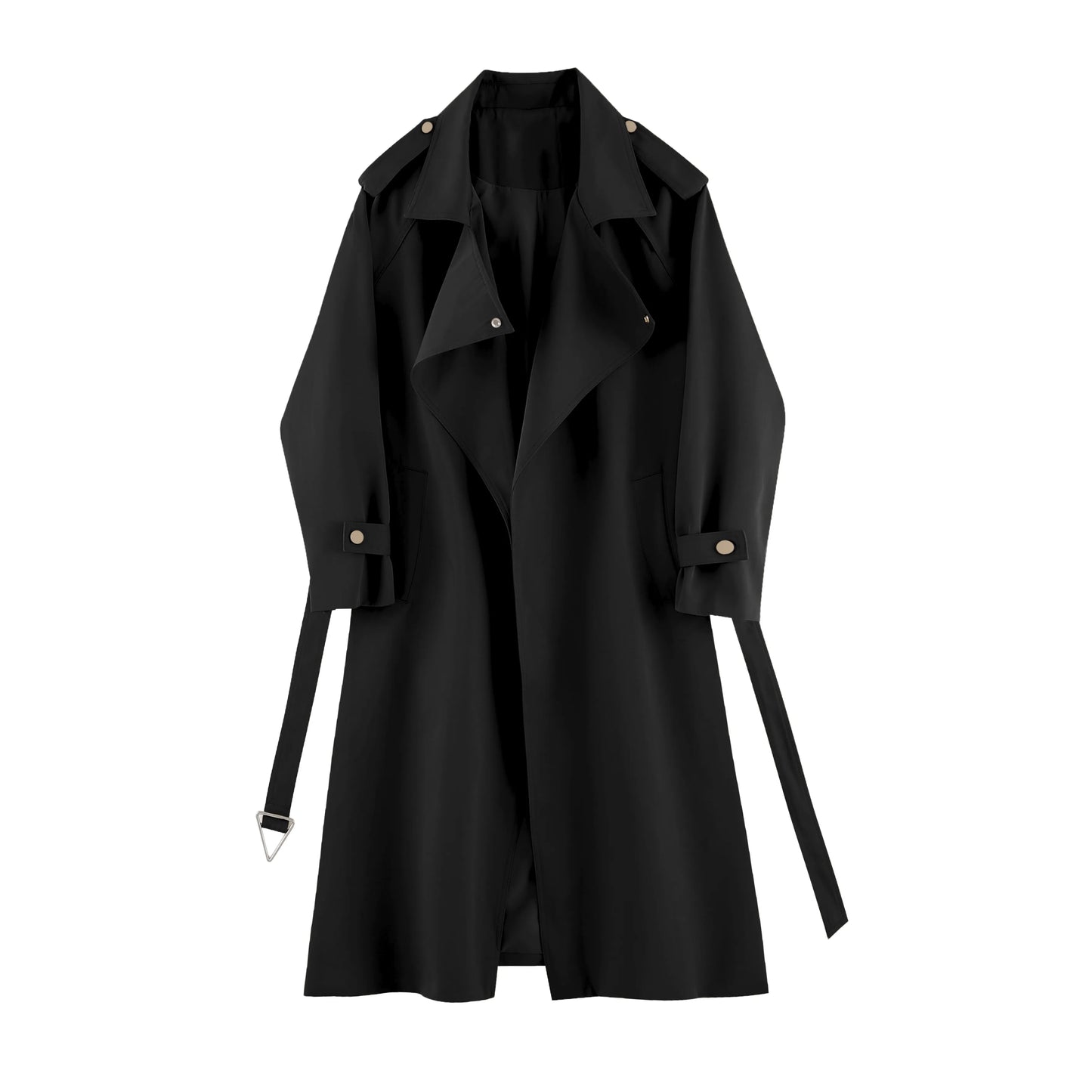 Fashionable and Versatile Women's Mid-length Windbreaker Coats for Spring and Autumn, with Loose Fit Design. Long Coat
