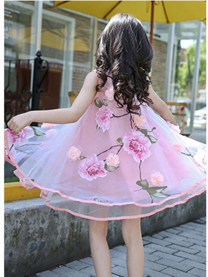 Girls Flower Bohemian Summer Dress ChildKids Girl Beach Dresses Chiffon Dresses Floral Teenager Girl's Clothes 6 8 10 12 14 Year