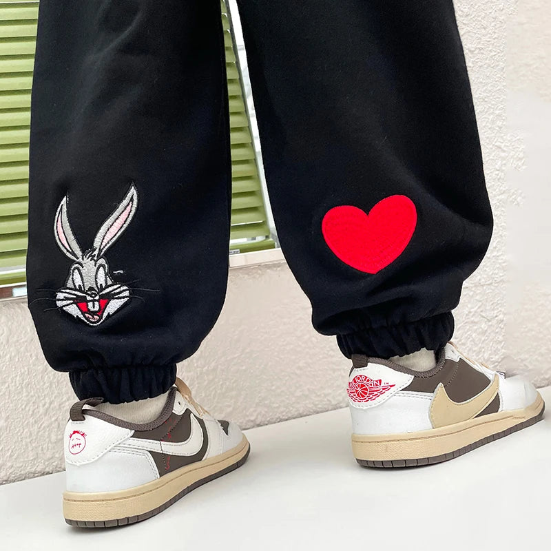 Girls Pants Spring Autumn Children's trousers Casual Pants Loose Sweatpants Cotton Joggers Pants for 4 5 6 7 8 9 10 11 12 Years