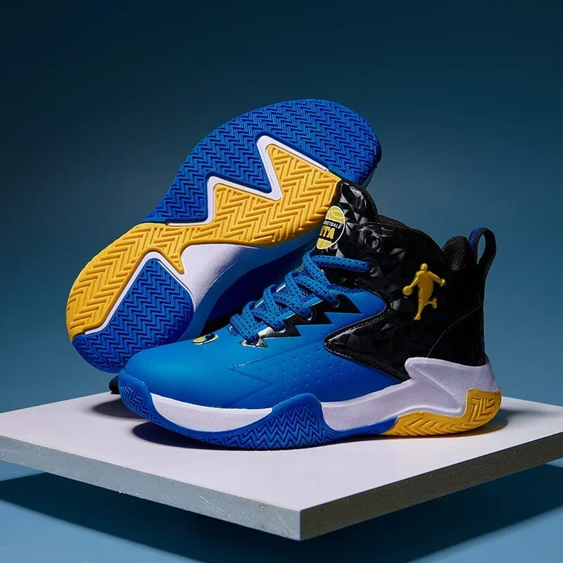 Boys Basketball Shoes High Quality Soft Top Thick Sole Non-slip Kids Sneakers Children Trainer Shoes Outdoor Boy Sport Basket