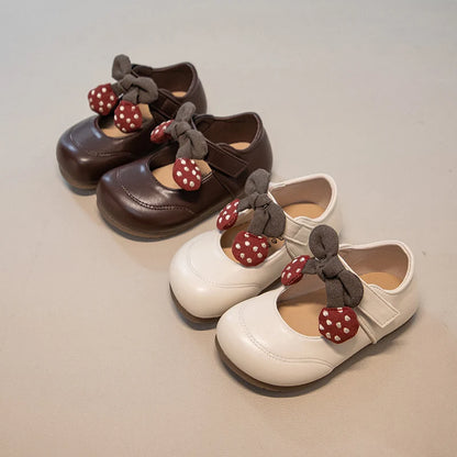 Baby Girls Leather Shoes with Cute Bow 2026 New Spring Autumn Toddler School Dance Flats Soft Sole Chic Princess Party Dress Up