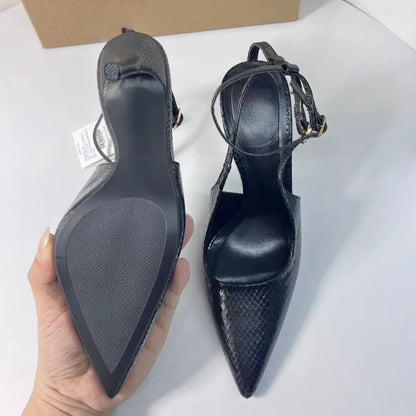 2026 High Heels Women Shoes Elegant Pointed Toe Ankle Strap Black Luxury Designer Stilettos Party Wedding Pumps for Lady