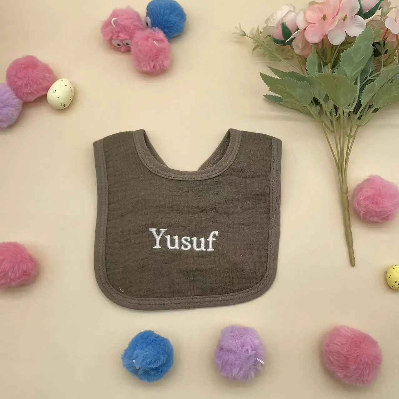 Personalized Baby Saliva Towel Pure Cotton Scarf Baby Feeding Stuff Infant Boys & Girls Custom Name Bib Gift 2Pcs