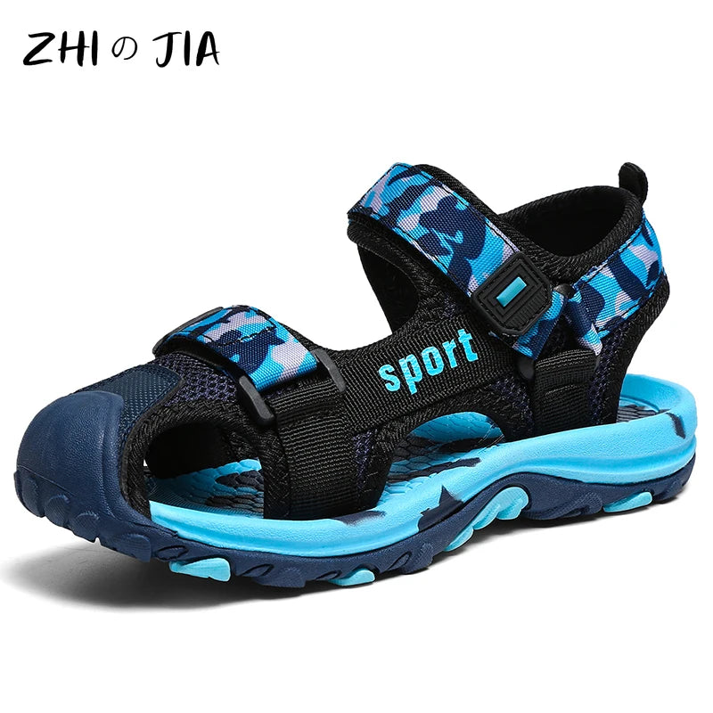 Children's Summer New Sandals Boys Fashion Camouflage Mountaineering Anti slip Sandals Outdoor Leisure Sports Slippers 28-40