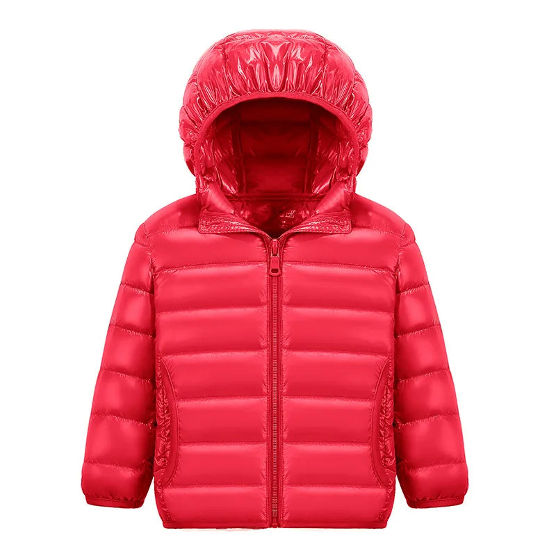 Girls Down Jacket Fashion Children Winter Coat Kids Ultra Light Winter Jackets for Girls Portable Hooded Down Coats for Teenage
