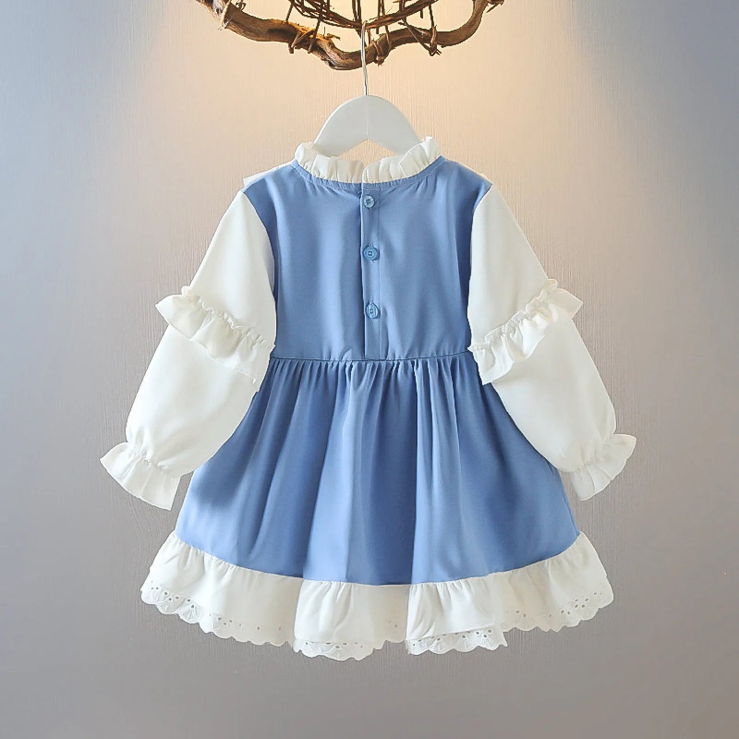 Baby Girl Dress For Newborns Long Sleeve 1 Year Birthday Princess Party Dresses Blue Infant Baby Clothing Toddler Girls Clothes