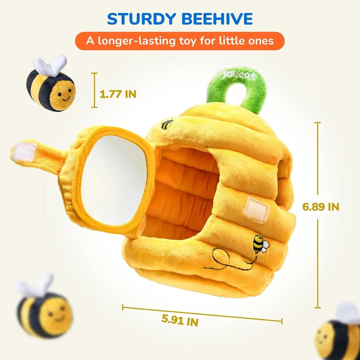 Baby Toys 6-12 Months Bee House with Stuffed Farm Animals for Toddlers 1-3 Baby Plush Beehive Wtih Rattles Squeaker Mirror
