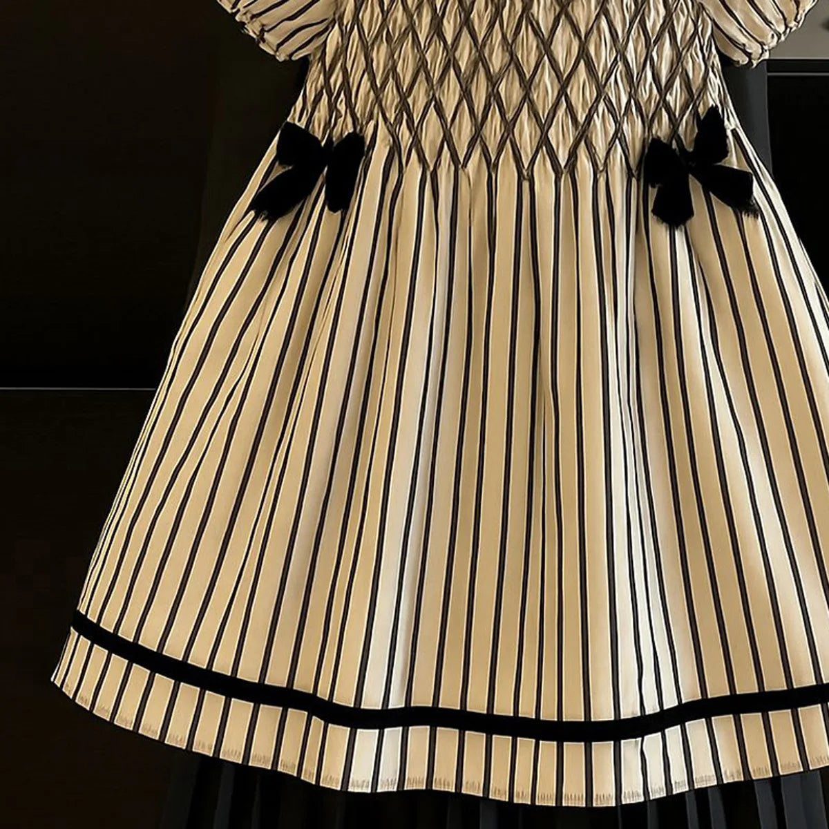Girls' Dress 2025 Summer New Style Dress Striped Short Sleeve Daily Skirt Pure Cotton Fashion and Comfortable Kids Dress