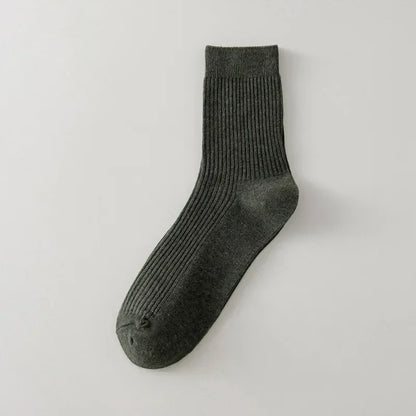 Mens Socks Casual Fashion  Men Business Male Breathable Elastic Cotton Long Socks Solid Color Black Blue Gray SocksAutumn Winter