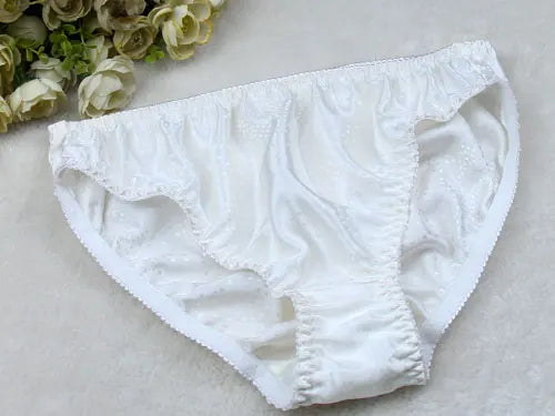 Silk Underwear Women's Large Size XXL e Breathable Antibacterial Low Waist Comfortable Innerwear Daily Use Cartoon Pat...