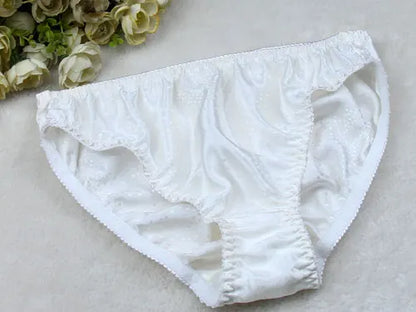 Silk Underwear Women's Large Size XXL e Breathable Antibacterial Low Waist Comfortable Innerwear Daily Use Cartoon Pat...