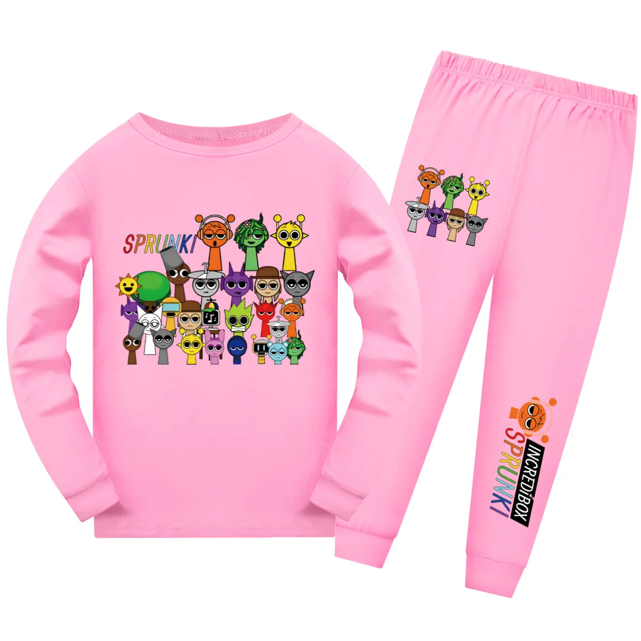 Sprunki Cartoon Pajama Sets Autumn Children Game Incredibox Pyjamas Girls Boy Cotton Sleepwear Baby Underwear Set Kids Clothes