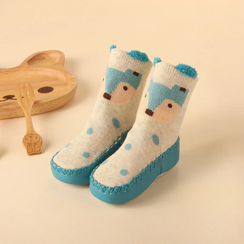 Baby Socks Slippers With Rubber Soles Girl Boy Infant Newborn Children Floor Socks Shoes Anti Slip Soft Sole Toddlers Indoor