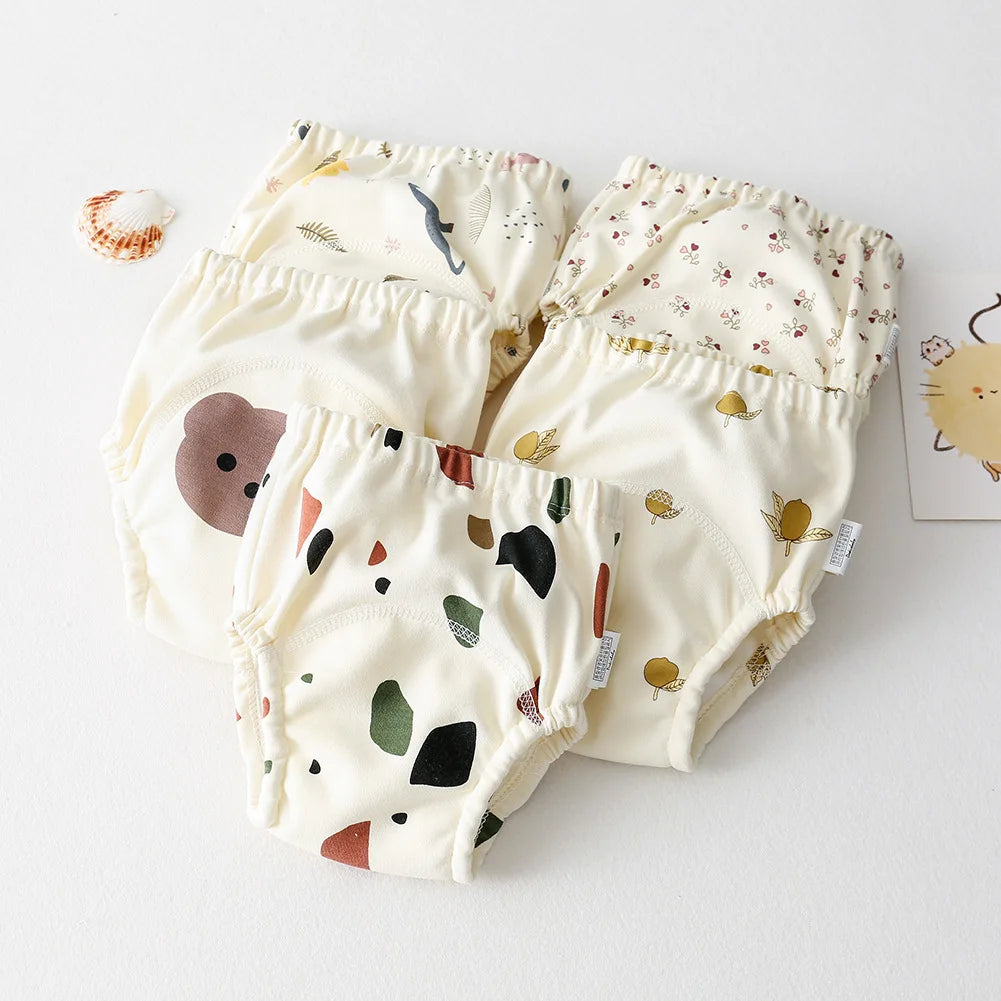 10 Pcs Reusable Baby Training Pants Washable Kids Cloth Diaper Nappies Changing Underwear Infant Toddler Potty Training Panties