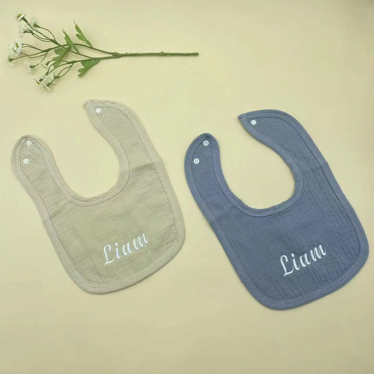 Personalized Baby Saliva Towel Pure Cotton Scarf Baby Feeding Stuff Infant Boys & Girls Custom Name Bib Gift 2Pcs