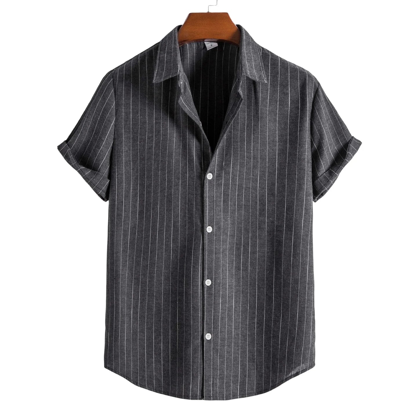 Summer Men Casual Formal Shirt Tops Short Sleeve Striped Shirts Man Fashion Business t Shirt Social Beach Tee Shirt Man Clothing