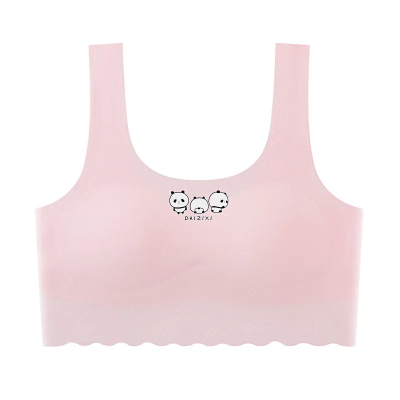 Teenage Girls' ice Silk Seamless Bra  Comfortable Underwear For Junior And High School Girls Undergarment For Girls In Puberty