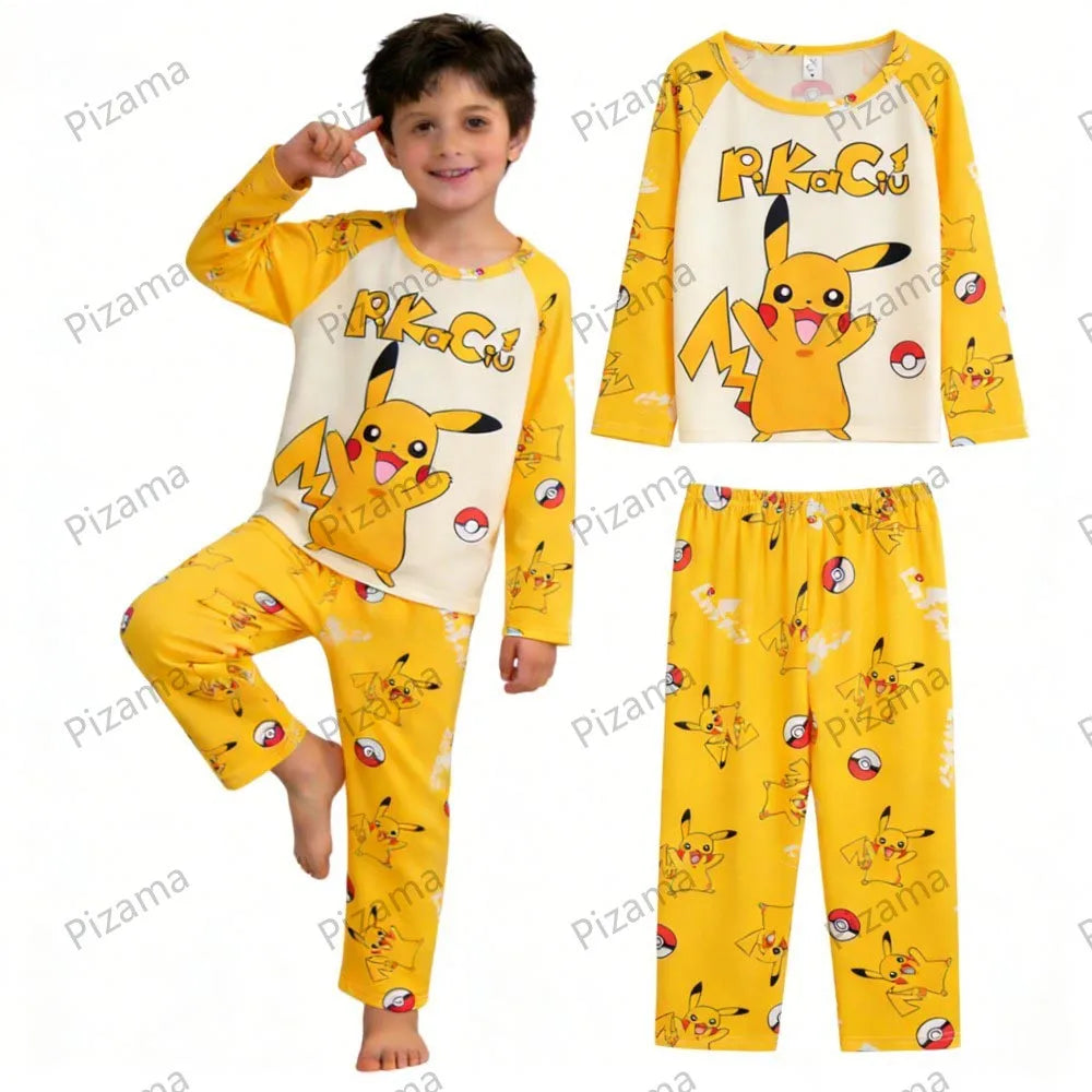 Boys Pajamas Sets Toddlers Girl Fashion Clothes Suits Girls Clothes Pajamas Unisex Kids Clothing Sets Pikachu Children Pyjamas