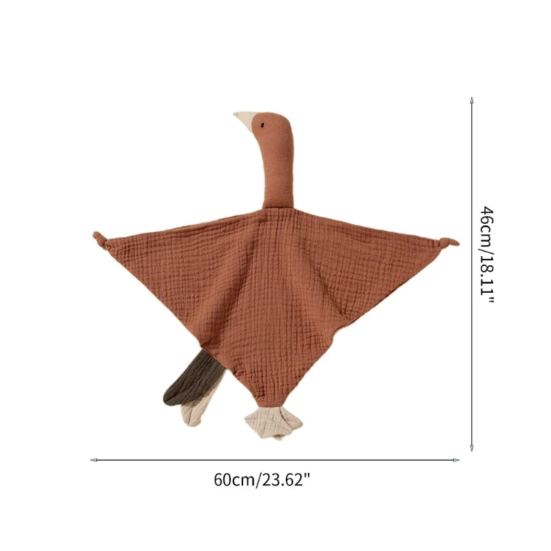 Stuffed Goose Baby Towel Cotton Baby Sleeping Cuddling Security Blanket Newborn Soothe Appease Towel Kids Face Towel Washcloth