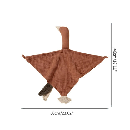 Stuffed Goose Baby Towel Cotton Baby Sleeping Cuddling Security Blanket Newborn Soothe Appease Towel Kids Face Towel Washcloth