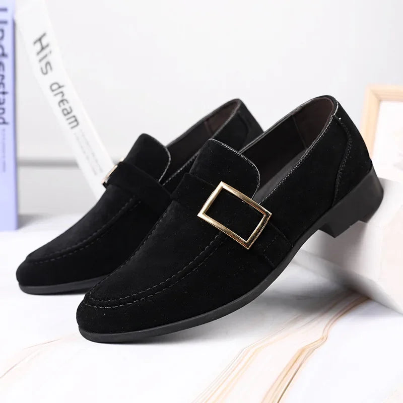 Casual Leather Shoes for Men Luxury Suede Men's Dress Shoes Designer Formal Party Wedding Shoes Work Social Business Men Loafers