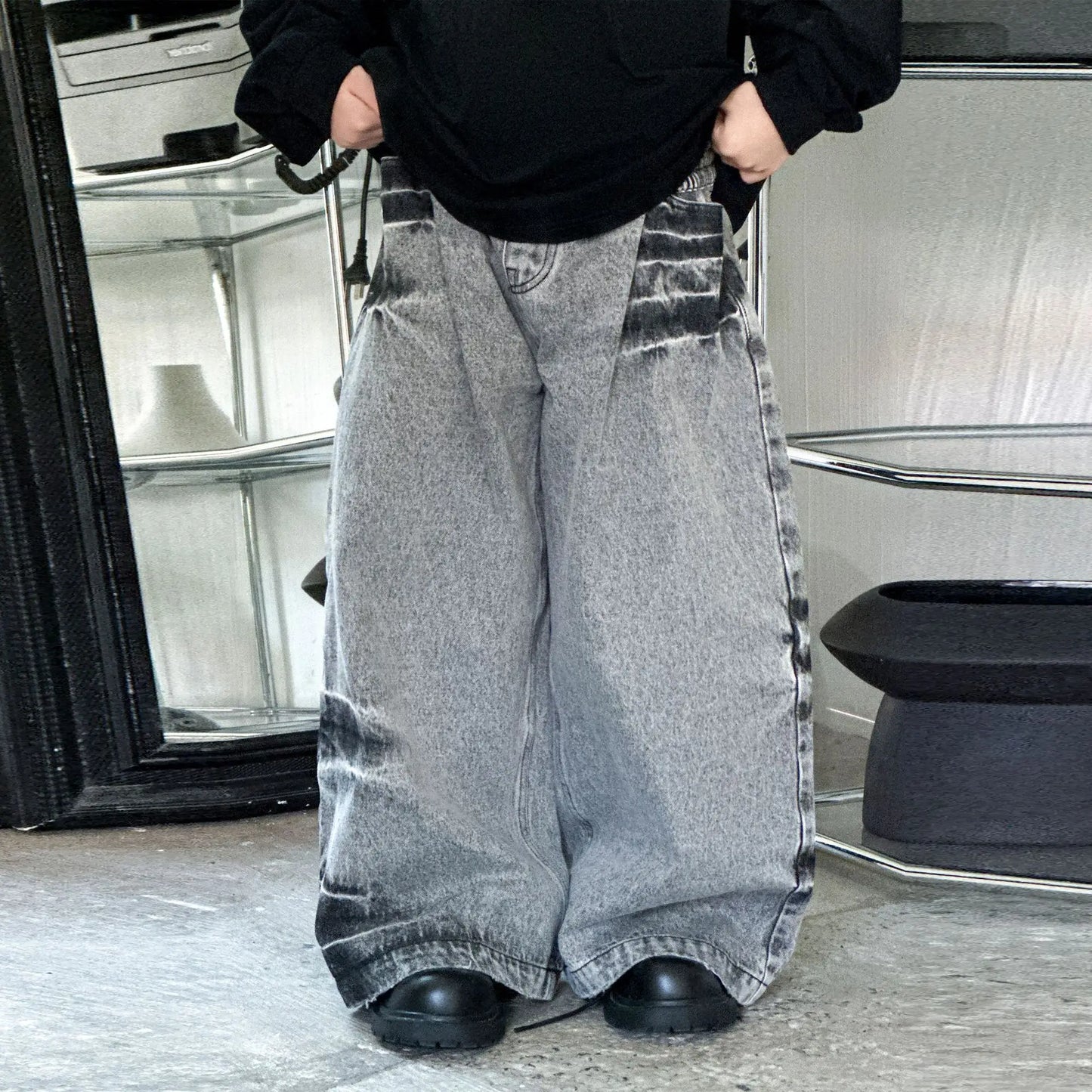 Boys Jeans Autumn 2025 New Fashionable Loose-fit Long Pants for Kids Soft Denim Trousers Boys Wide-leg Jeans Spring Fall