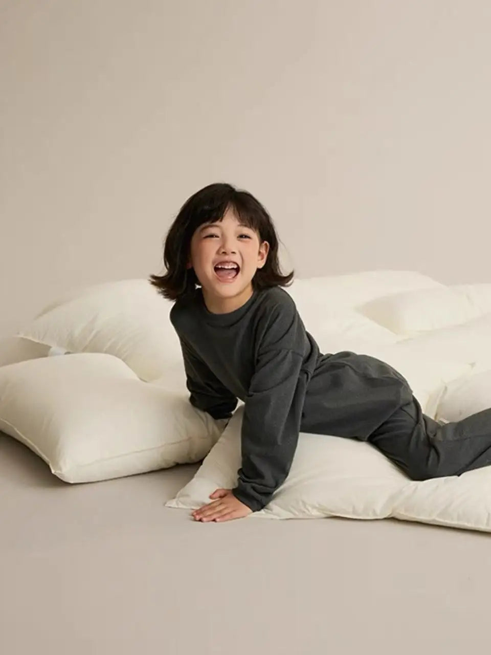 Girls Pajamas Sets Winter Autumn Sleepwear for Kids Solid Color Children's Loungewear Set Teenager Underwear Baby Pijama 3-14T