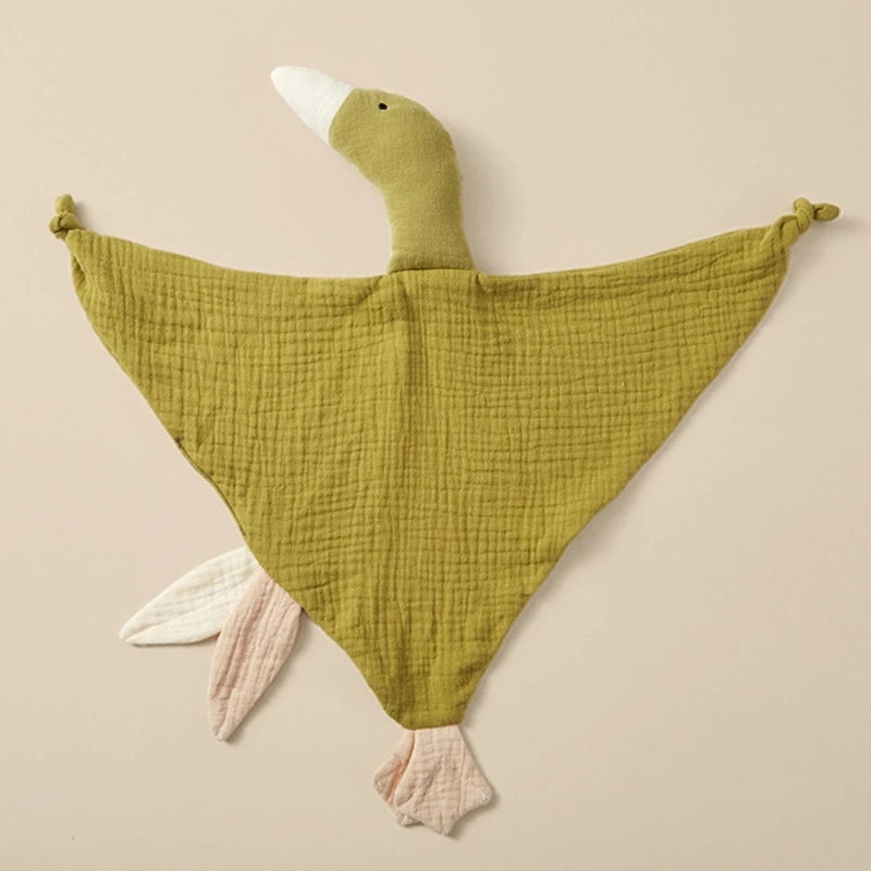 Stuffed Goose Baby Towel Cotton Baby Sleeping Cuddling Security Blanket Newborn Soothe Appease Towel Kids Face Towel Washcloth