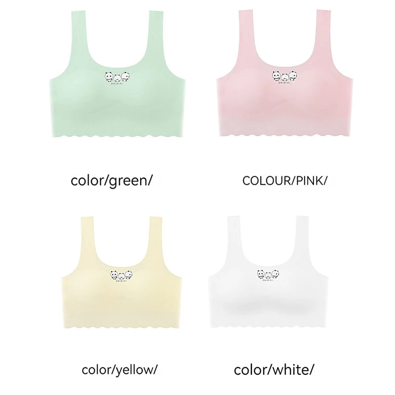 Teenage Girls' ice Silk Seamless Bra  Comfortable Underwear For Junior And High School Girls Undergarment For Girls In Puberty